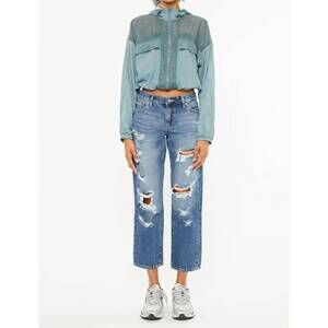 NEW KANCAN effy mid rise boyfriend jeans in medium wash